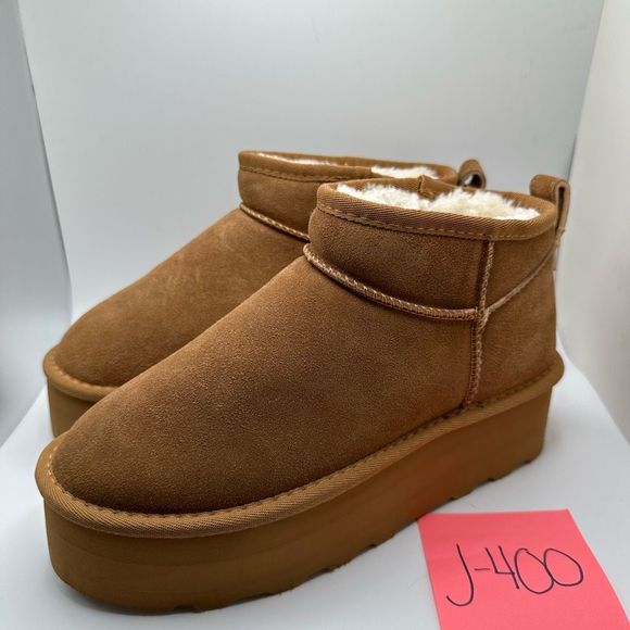 CUSHIONAIRE Women's Genuine Suede pull platform boot +Memory Foam 8 CHESTNUT - Picture 3 of 7